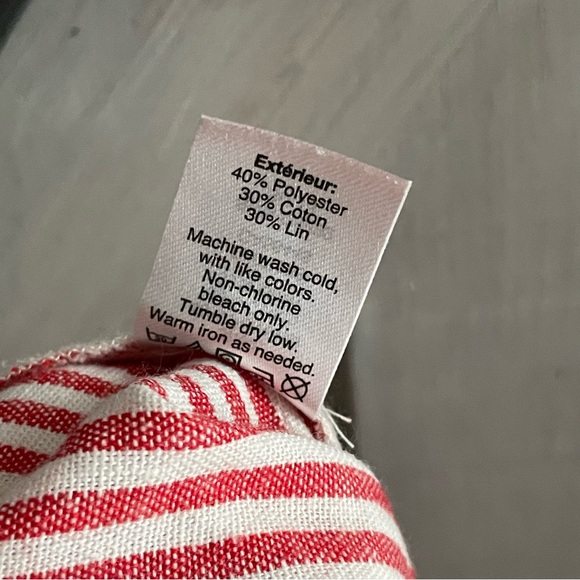 J. Crew Seersucker Stripe Linen Cotton blend Red White Skirt Size Large - Picture 8 of 9